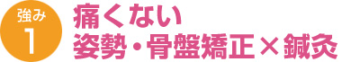 痛くない姿勢・骨盤矯正×鍼灸