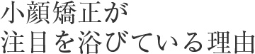 小顔矯正が注目を浴びている理由